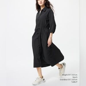 Uniqlo Navy Midi Shirtdress